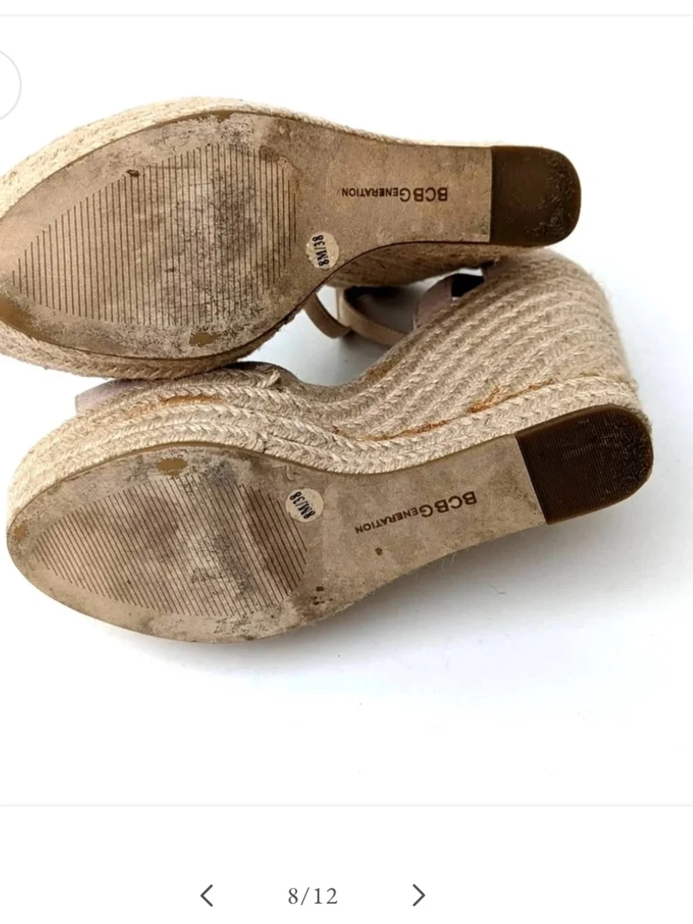 Ankle Tie Espadrille Wedge Sandals - Beige